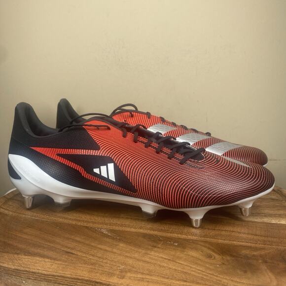 Adidas Adizero Rs15 Ultimate Soft Ground Mens Red And White Size 15 Rugby Cleats - Picture 1 of 12